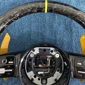 Volant en fibre de carbone forgé personnalisé pour <span class=keywords><strong>Mercedes</strong></span> Benz AMG GT W223 W213 W205 W204 G63 E6 X290 GLA45 W206 G65 A45 - Product Image 4