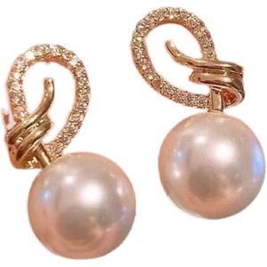 Accessoires en argent S925 pour la création de bijoux, plateau vide avec perles rondes de 8-10 mm, boucles d'oreilles pendantes tendance 21237 - Product Image 5