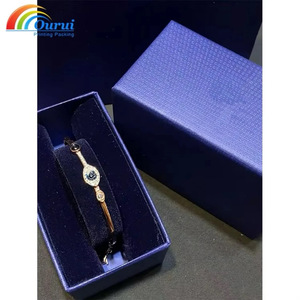 Caja de Joyería de Marca Azul Famosa Directo de Fábrica para Mujer, Empaque de Regalo de Lujo, Caja para Pulsera, Anillo y Accesorios, Juego Completo - Product Image 2