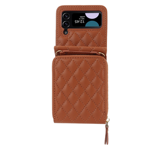 Porte-cartes de grande capacité étui en cuir <span class=keywords><strong>pour</strong></span> téléphone portable <span class=keywords><strong>pour</strong></span> Samusng Z Flip 7 6 5 4 3 Zipper Wallet Purse Phone Back Cover Shell - Product Image 4