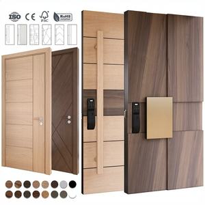 BASEN Solid Wood Modern Outdoor Anti-Theft Pivot Door with Smart Lock for Residential Use - Product Image 4