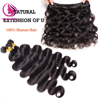 12A Body Wave Bundles Cabello humano 4 paquetes 100% Paquetes de cabello virgen brasileño sin procesar Color negro natural