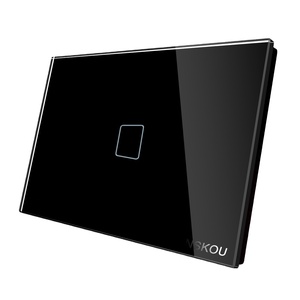 CNSKOU Factory US/AU Standard Tempered Glass 1gang 1Way Electrical <b>Switches</b> and Power Sockets <b>Wall</b> Touch SK-A801-01 - Product Image 2