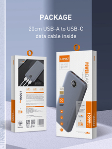Banque d'alimentation portable rapide LDNIO PQ10 Mini pour ordinateur portable, meilleur chargeur portable, petite banque d'alimentation USB en plastique 10000 mAh gris 10W - Product Image 6