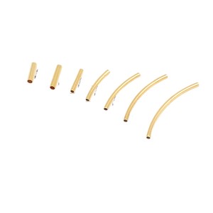 18k gold-plated <b>copper</b> curved and straight pipe connecting tube, hollow beaded <b>bracelet</b> and necklace DIY jewelry accessories - Product Image 5