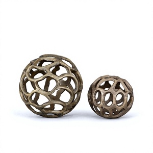 Juego de Esculturas Modernas de Bolas de Aluminio, Hechas a Mano, Ecológicas, Duraderas, Arte Pop, Decoración de Mesa para el Hogar - Product Image 1