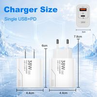 Tête de charge rapide PD 38W multi-ports Type C pour Android, chargeur mural Gold Label