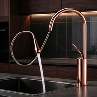 Robinet de cuisine commercial à douchette extractible, monocommande, à haut arc, en acier inoxydable, à poser sur évier, vente en gros d'articles sanitaires