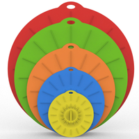 Lot de 5 couvercles extensibles en silicone sans BPA, écologiques et réutilisables pour micro-ondes, cinq tailles différentes, pour garder les aliments frais, adaptés aux bols et casseroles