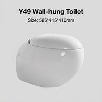 WC suspendu monobloc blanc à chasse directe, style moderne, en céramique, avec siphon en P, à fermeture lente, idéal pour salle de bain et hôtel - Vente chaude