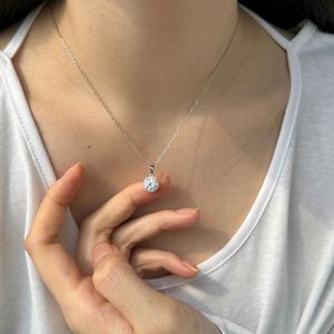 Dylam Charm High <b>Top</b> Jewelry 925 <b>Silver</b> 6.5mm/1ct D Color VVS1 Moissanite Solitaire Pendant Necklaces for Dress up Daily Life - Product Image 2