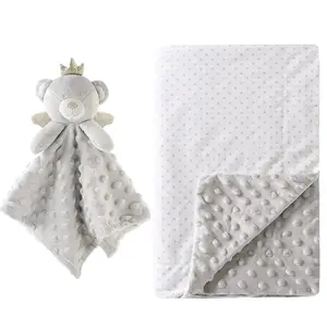 Игрушечное одеяло, комплект из 2 предметов, детские плюшевые одеяло и Minky ткань с точками милое любимые для младенцев, детские одеяла с вещи