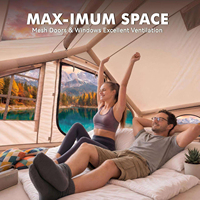 Tente de camping gonflable avec hublot et cheminée, pour 4 à 6 personnes, toutes saisons |   Pompe à installation rapide incluse, camping familial en plein air, randonnée