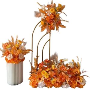 Xi Peptide Composition florale de mariage en fleurs de soie, avec support de 1,3 m et vase pilier de 40 cm, pour décoration, guide de chemin et présentation artistique - Product Image 2