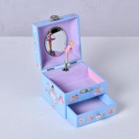 Ever Bright Boîte à musique et à bijoux en bois à manivelle de 4 pouces Ballerine ronde unique Figure de danse Décoration intérieure Cadeau en MDF