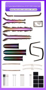 ไฟตกแต่ง<span class=keywords><strong>ภายใน</strong></span>รถยนต์ SJC 64 สี 3 มิติ แบบคริสตัล สำหรับรถยนต์โตโยต้า ซีรีส์ 30 อัลฟาร์ด/เวลไฟร์/เล็กซัส LM ปี 2015-2022 พวงมาลัยซ้าย/ขวา ระบบไฟอัตโนมัติ - Product Image 5