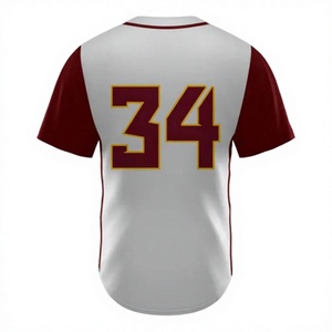 Maillots de baseball et de softball sur mesure de haute qualité, brodés, pour équipes, avec nom et numéro personnalisés, imprimés par sublimation, respirants - Product Image 2