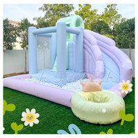 Glissière d'eau gonflable blanche extérieure de châteaux pleins d'entrain pour le videur gonflable de terrain de jeu de château de saut d'enfants avec la glissière pour des adultes