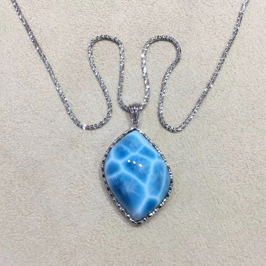 Natürliche Larimar Anhänger Cabochons, blaue Farbe lose Edelstein Larimar Perlen