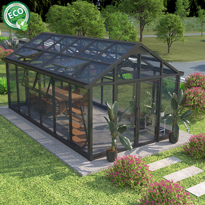 Véranda en aluminium 4 saisons de style moderne à prix de gros avec toit à pignon en verre trempé pour jardin extérieur et espace de vie - Product Image 6