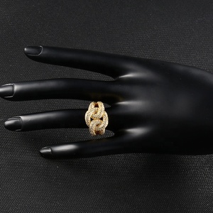 Модные Позолоченные кольца ювелирные изделия для женщин современное обручальное свадебное кольцо - Product Image 3