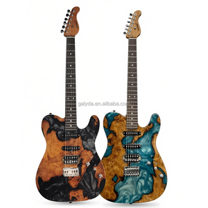 Guitare électrique 6 cordes fabriquée en usine, modèle ST/TL, placage en résine imitation bois, manche en érable carbonisé, frettes en acier inoxydable, micros S-S-H - Product Image 1