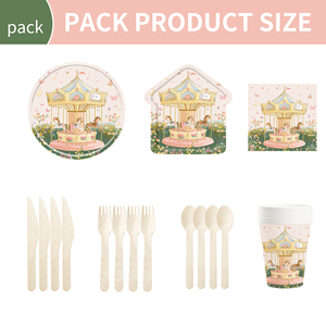 ชุดตกแต่งงานวันเกิดเด็ก DAMAI ธีมงานเลี้ยงวันเกิดธีมละครสัตว์ ชุดจานกระดาษ แก้วกระดาษ ป้ายแบนเนอร์ - Product Image 2