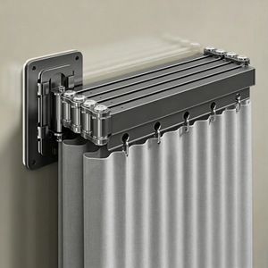Customized 2 Fold Shower Curtain Waterproof Minimalist Design For Wet Dry Separation Bathroom Partition - Product Image 2