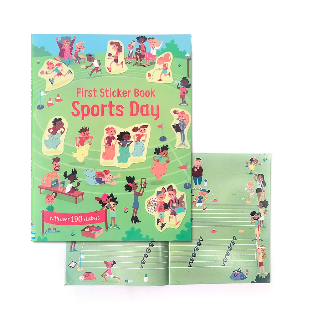 Wholesale Products Custom Educational Toys Sports Day Picture Book With Over 190 Stickers Book For Kids