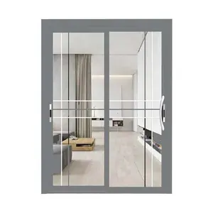 Groothandel Duurzaam Mf Dun Frame Aluminium Getint Glas Schuifdeur Interieur Woonkamer