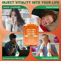 Rosebest OEM Marque Privée Végétalienne Pectine Saveur Orange Naturelle 1000mg Vitamine C Liposomale en Gummies Complément pour le Renforcement Immunitaire