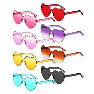2023 Лидер продаж, новые очки без оправы, Модные прозрачные очки ярких цветов для вечеринок, большие солнцезащитные очки для женщин
