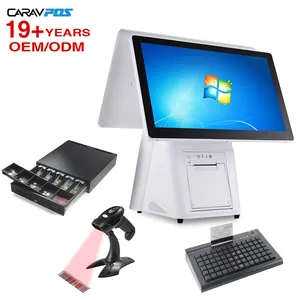 Windows 10 Restaurant Retail Billing Printer Touch Dual Screen Cashier Machine POS Terminal Cash Register All In 1 POS Systems