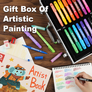 Gxin p018t6 Hot Bán Nhà Máy Giá nghệ thuật Kit DIY giáo dục màu 89 miếng nhôm + Da Hộp vẽ trẻ em nghệ thuật thiết lập - Product Image 6