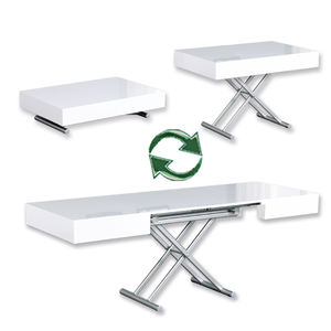 <span class=keywords><strong>Table</strong></span> à manger extensible et réglable en hauteur, <span class=keywords><strong>blanc</strong></span> brillant, gain de place, pour appartement - Product Image 1