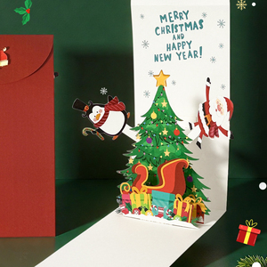 Cartes d'invitation personnalisées pour fêtes, cartes de vœux pop-up d'anniversaire, cartes de remerciement en gros, enregistreur de bénédiction OEM, carte de Noël 3D - Product Image 2