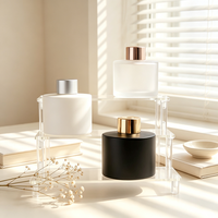 Bouteille en verre cylindrique de 120 ml pour diffuseur à bâtonnets, blanc, noir, givré, ambré, vide, pour diffuseur d'arômes, pour hôtel et maison