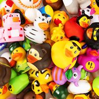 Assortiment aléatoire de canards en caoutchouc Mini jouets de canard en caoutchouc Jouets de bain de canard en vrac Jouets de bain pour bébé Faveurs de fête de vacances