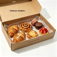 Boîte à pâtisserie pliable en papier écologique avec fenêtre, personnalisable avec logo du fabricant