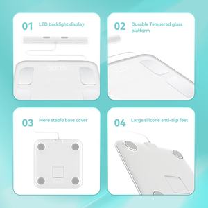 Welland White 8 Electrodos Body Fat Monitor Analizador DE SALUD Escala con aplicación para teléfono inteligente - Product Image 3