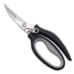 <b>Kitchen</b> Scissors Stainless Steel Black Handle Multi Purpose For Meat Fish Bone Cutting - Product Image 3