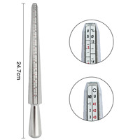 Boasta Mandrin à bagues 4-en-1 avec kit de mesure de bagues en alliage, outil de mesure de bagues, jauge de taille de bague US UK EU, kit d'outils DIY OEM