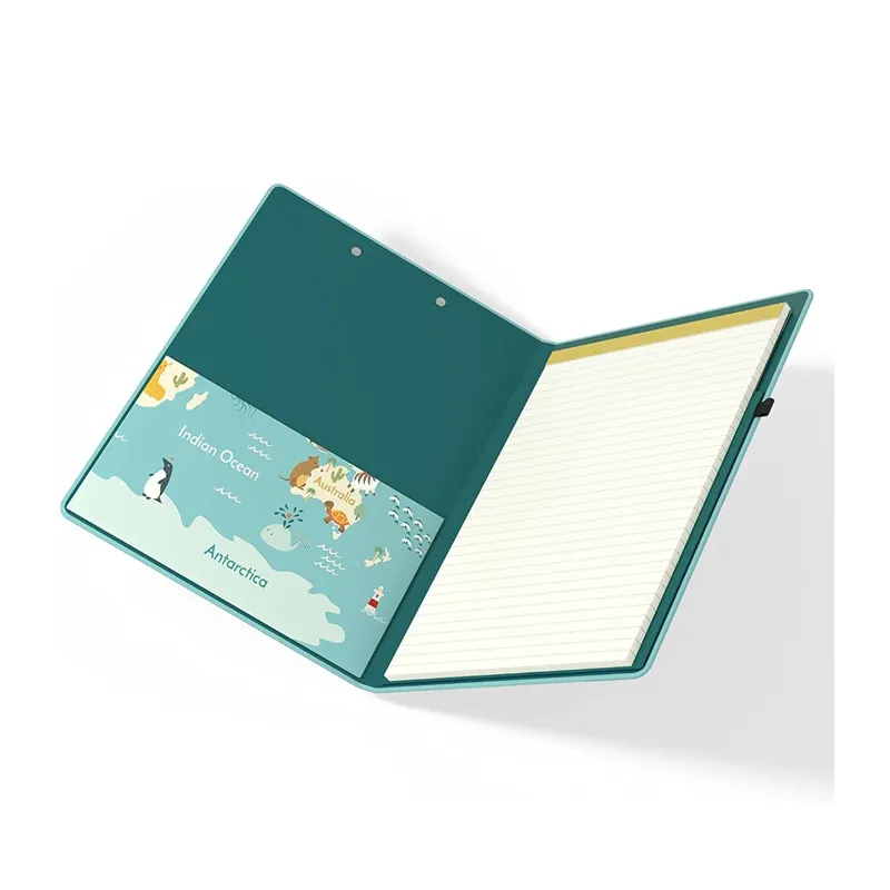 Wholesale Clipboard Folio notebook Custom foldable Clipboard with Refillable Lined Notepad