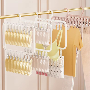 Baby Hanger Household Wardrobe Seamless Storage Hosiery <strong>Clip</strong> Multi-functional Hanger Multi-<strong>clip</strong> <strong>Plastic</strong> Drying <strong>Clip</strong> Modern - Product Image 1
