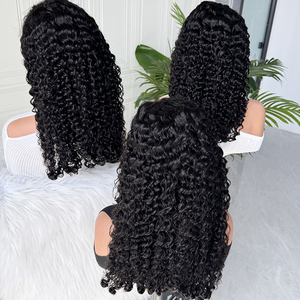 Natural Black Burmese Curly <b>Wig</b> Human Hair Soft Tight Curls <b>Lace</b> <b>Wig</b> Natural Hairline Full Density <b>Wig</b> - Product Image 5