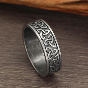 Anillo de Dedo Retro para Hombre, Modelo Jinhua L254, de Acero Inoxidable, con Runas Nórdicas Vikingas, Triángulo de Odín, para Comercio Transfronterizo - Product Image 3
