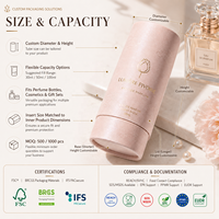 Emballage en tube de papier rigide écologique personnalisé, boîte-cadeau en carton cylindrique, logo en feuille d'or pour parfum, huile essentielle, shampoing