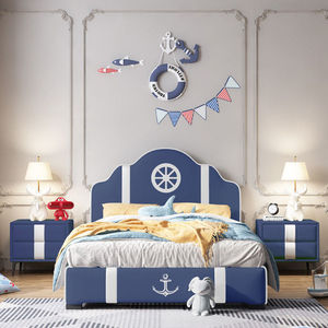 <span class=keywords><strong>Letti</strong></span> Moderni in Legno per Bambini con Contenitore, Letto in Pelle per Bambini, Set di Mobili per <span class=keywords><strong>Camerette</strong></span> - Product Image 2