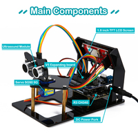 KUONGSHUN Kit de Robot Ultrasónico con Radar para Educación STEM, Programación DIY con Tutorial, Kits Robóticos Biónicos para Arduino
