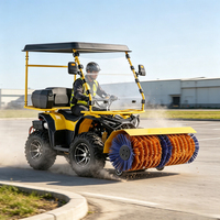 Véhicule utilitaire tout-terrain 4x4 à essence 300cc pour adultes avec balayeuse à neige, brosse avant et toit, modèle OEM